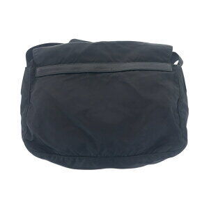 Prada triangular leather logo black messenger shoulder plate Tessuto bag nylon
